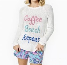 Lilly Pulitzer Danette Sweater Resort White Coffee Beach Repeat Intarsia... - $136.62