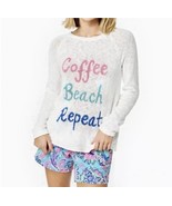 Lilly Pulitzer Danette Sweater Resort White Coffee Beach Repeat Intarsia... - $2,514.83 MXN