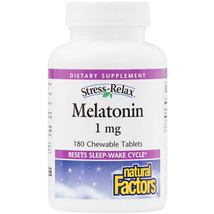 Natural Factors Stress-Relax Melatonin 1mg, 180 Chewable Tablets - £8.36 GBP