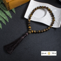 Tiger Eye Stone Islamic 8mm Smple Prayer Beads,33 Beads Tasbih, Misbaha,Tasbeeh - £13.90 GBP