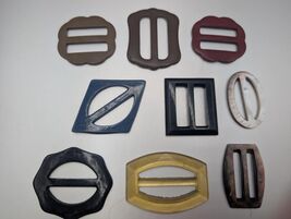 Vintage Costume Jewelry Clothing Lot Belt Buckles Scarf Slides Lucite Sh... - $28.70