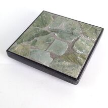 Pier 1 Imports 4.5&quot; Green Marble Stone Mosaic Candle Holder Trivet or Co... - $16.00