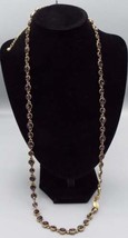 New NWOT Chico&#39;s Gold tone Metal Faux Smoky Topaz Single Strand Necklace - £11.84 GBP