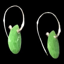 sterling silver faceted jade dangle earrings - £38.36 GBP