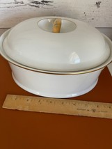 Andrea By Sadek 8098 Covered Dish Cookware Oval Casserole Lid Gold Trim 1.5 Qt - £34.35 GBP