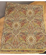 Waverly Yellow Paisley Jacquard Throw Quilt Lap Boho Chic Reversable 60x... - $54.14 CAD