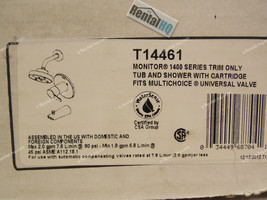 Delta T14461 Monitor 14 Series Tub &amp; Shower Faucet Trim Kit w Cartridge,... - £117.27 GBP