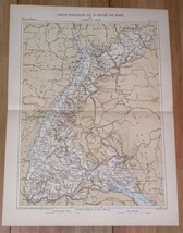 1888 Antique MALTE-BRUN Physical Map Baden Freiburg Karlsruhe Heidelberg Germany - £13.62 GBP