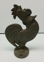 Rooster Crowing Metal Cast Iron 8&quot; Doorstop Gray Rustic Chicken Mountable  - £29.10 GBP