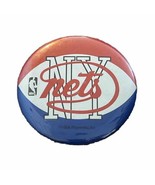 Vintage 70s New York Nets Button Pin NBA 3.5&quot; Wide Made in USA - £15.78 GBP