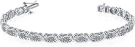 1/4 Carat Sterling Silver Cross Link Round Diamond Bracelet for Women (I... - £79.92 GBP