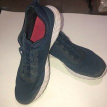 Athletic Works Mens Slip On Comfort Sneakers Navy Blue Fabric Upper SZ 13 - £9.33 GBP