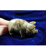 (Y-PIG-ST-716) PIG Piggy GRAY BROWN JASPER gemstone FIGURINE carving CUT... - $332.27 MXN