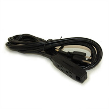 6Ft 3-Outlet 3-Prong Power Extension Cord (Nema 5-15P) Black - £29.87 GBP