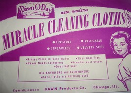 Vintage Dawn O Day Miracle Cleaning Cloth Product Paper Insert - $2.72 CAD