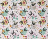 Flannel Multi-Colored Knitting Sheep on White Flannel Fabric by the Yard... - $9.95