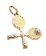 Rare Vintage Tiffany &amp; Co. 18k Yellow + White Gold Tennis Rackets Diamon... - $3,250.00