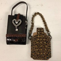 Lot of 2  small cell phone wallets one size 5” x 3.5” Brighton and leopard - £39.56 GBP