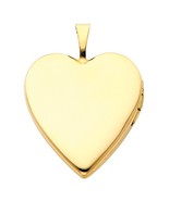 Precious Stars 14k Yellow Gold Smooth Heart-shape Hinged Locket Pendant - $358.00