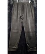 Nina Leonard Yoga Pants Women 1X Black leather Polyester Flat Front Stra... - £18.24 GBP
