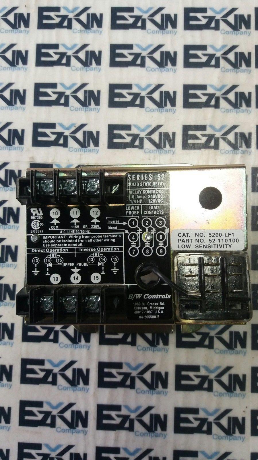 B/W Controls 52-110100 Series 52 Solid State Relay 120-240VAC 10Amp Low ... - $39.50