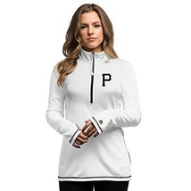 Majestic Women&#39;s Pittsburgh Pirates 1/2 Zip Therma Base Shirt WHITE - Medium - £31.64 GBP