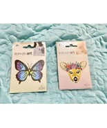 Butterfly &amp; Deer Transfer Iron on Art DIY Sew On Crafting 2 Inch - $10.00