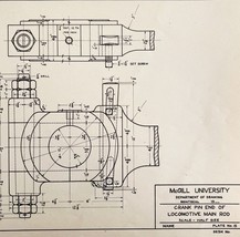 McGill University Locomotive Crank Pin 1965 Mechanical Drawing Print DWEE12 - $557.00 MXN