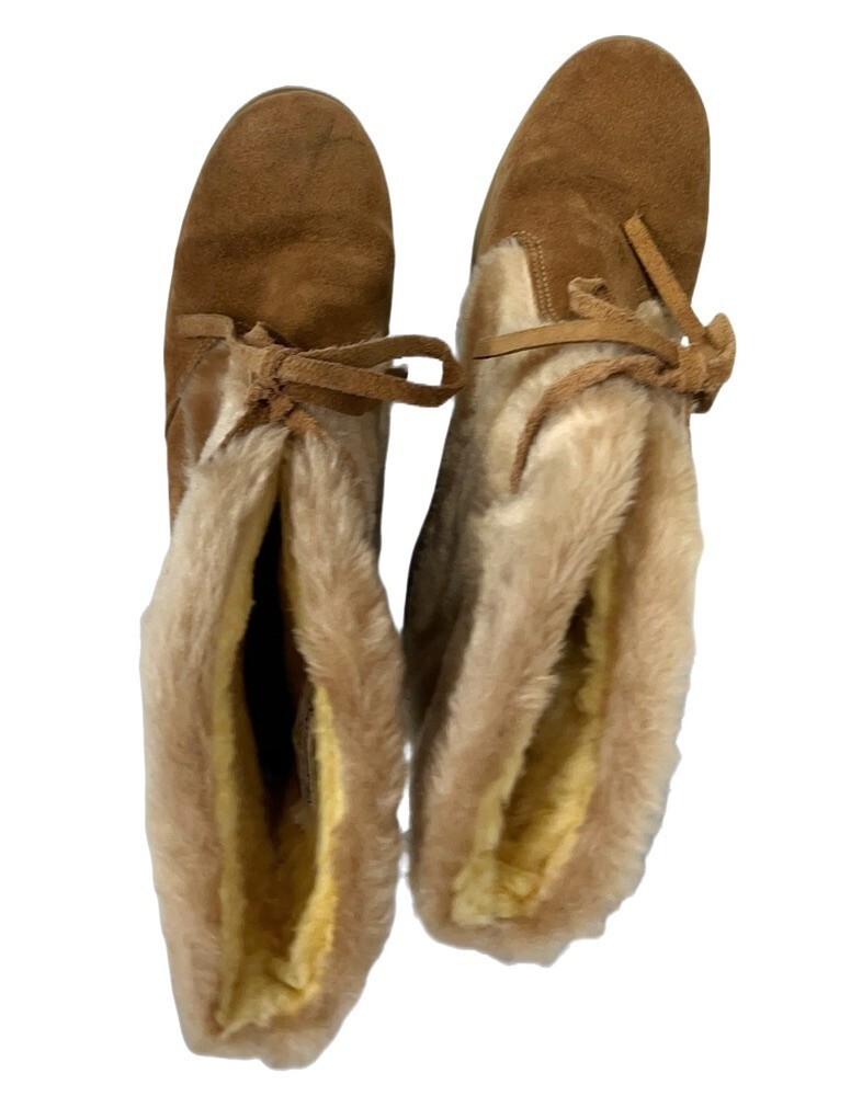 Vintage 70s Womens Snowland Sherpa Boots Size 10 Great shape Thick Crepe Soles Item image 5