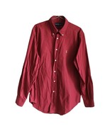 Ralph Lauren Men&#39;s Red Burgundy Yarmouth Long Sleeve Button Up Logo Shir... - £25.47 GBP