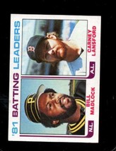 1982 TOPPS #161 BILL MADLOCK/CARNEY LANSFORD EXMT BA LEADERS *X81293 - $1.47
