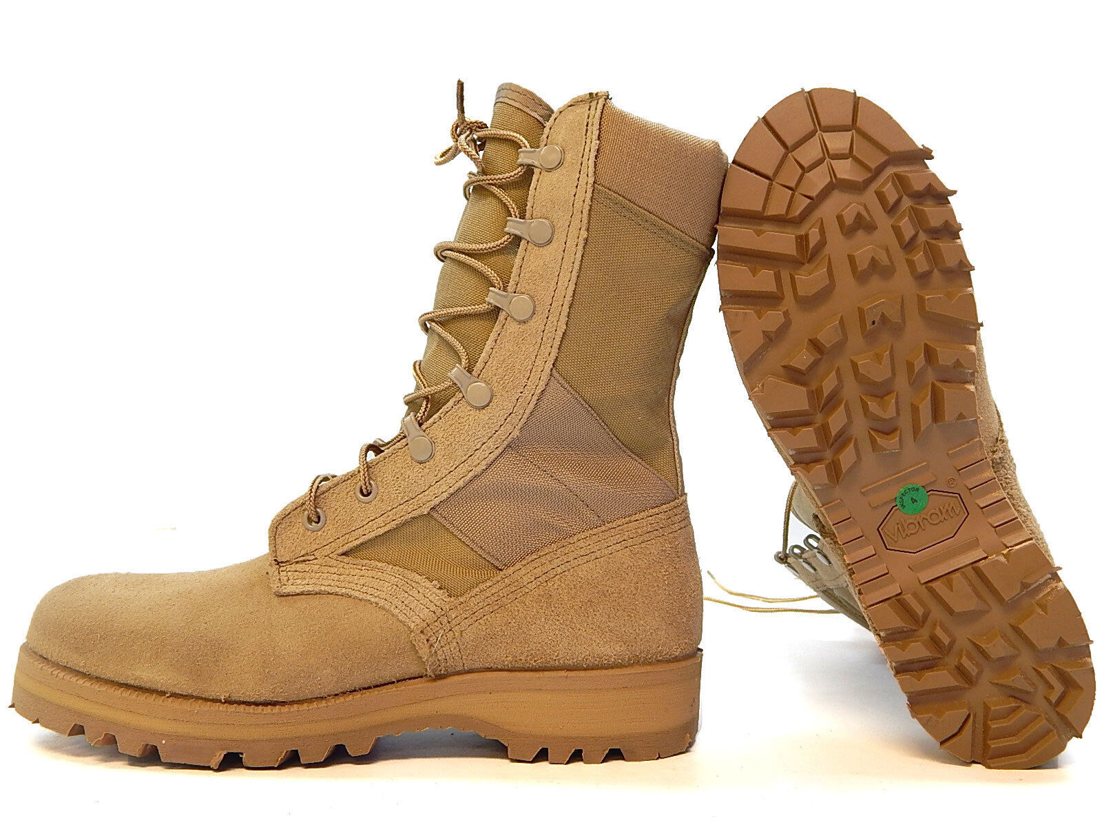 ROCKY 789 HOT WEATHER US MILITARY DESERT TAN COMBAT BOOTS VIBRAM 5XW EXT... - $45.82