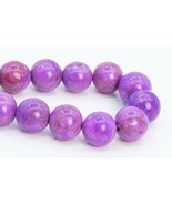 100% Natural Blue Purple Turquoise Beads 10 MM Round howlite bead 16&quot; 01... - $91.29