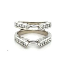 1/2 ct Diamond Enhancer Ring Guard REAL Solid 14 k White Gold 6.0 g Size 5 - £1,417.98 GBP