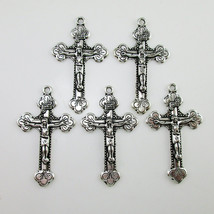 100pcs of Antique Silver INRI St. Benedict Crucifix Pendant - $29.98