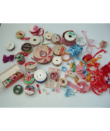 Large mixed ribbon lot bow making floral supplies gift wrap vintage ribbon - €34,34 EUR