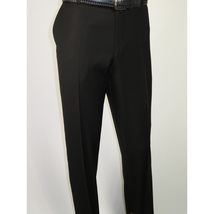Men's MONO Turkey Slacks 100% Wool Plain Front Regular Fit 2501-01 Black image 3