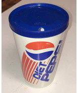 Diet Pepsi Vintage Plastic Promo Cup Pescor Plastics 32 Oz W/ Lid 1990’s - £8.90 GBP