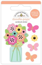 Doodlebug Doodle-Pops 3D Stickers 12/Pkg-Butterfly Bouquet, Hello Again ... - £11.04 GBP
