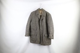 Vintage 50s Streetwear Mens XL Distressed Quilt Lined Wool Tweed Coat Jacket USA - $79.15