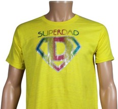 VTG 70s SUPER DAD T-SHIRT Fits Medium Yellow w/ Vibrant Iron-On Superman... - £20.96 GBP