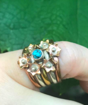 Special Sale, Adorable Blue Turquoise Ring, 925 Silver and Copper, Size 6.5 or N - £14.47 GBP