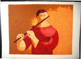 Flavio Cabral &quot;Flutist&quot; Musical Hand Signed/# serigraph - £197.84 GBP