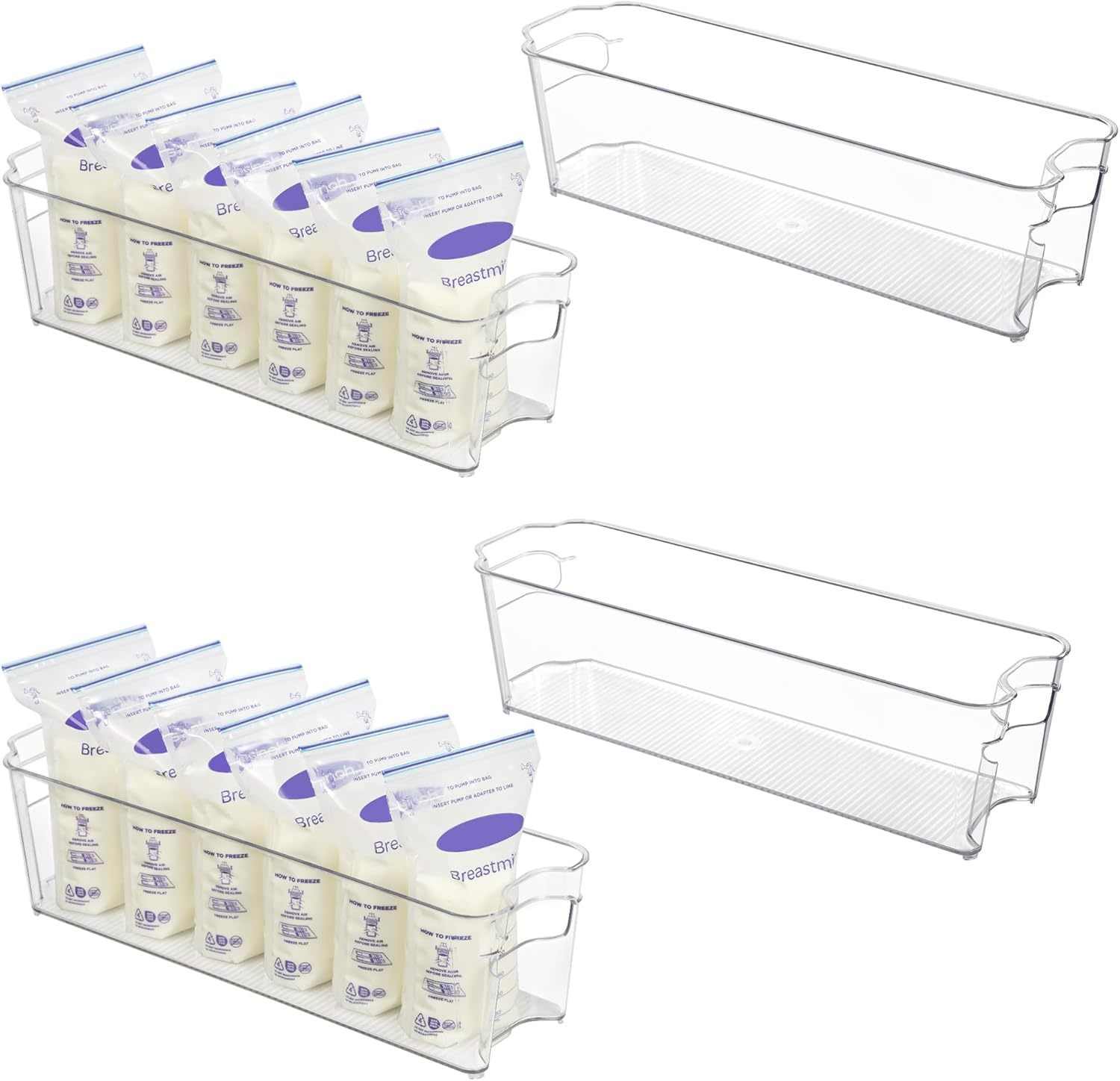 Vtopmart Breastmilk Storage Container 4Pcs Set, Clear Freezer And, 14.7&quot;... - $32.95