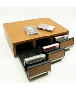 Vintage 3 Drawer 36 Audio Cassette Tape Storage Holder Case Faux Wood Gr... - £20.64 GBP