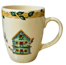 Thomson Pottery Birdhouse Coffee Mug Birds Flowers Green Vines Cottageco... - £3.88 GBP