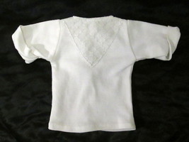 Vintage Mattel HOT LOOKS White Shirt with Silver Lace Accent From Outfit... - $12.00