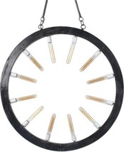 Chandelier Upcycled Vintage, Round Black Hand-Made Light, 12-Lights Glass - £1,768.54 GBP