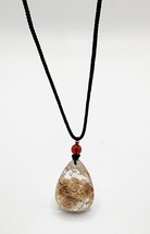 Garden Quartz , Pendant and Adjustable Black Cord Necklace, Lodolite Pendant - £25.52 GBP