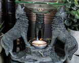 Moonlight Three Howling Wolves Candle Oil Warmer Or Wax Tart Burner Figu... - $27.99